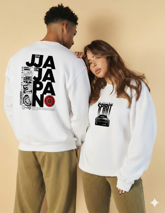 Oversized Classic Car Spirit Graphic Sweatshirt